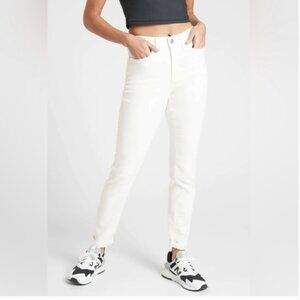 Athleta Sculptek High Rise Super Skinny White Jeans Pants Size 6T Tall